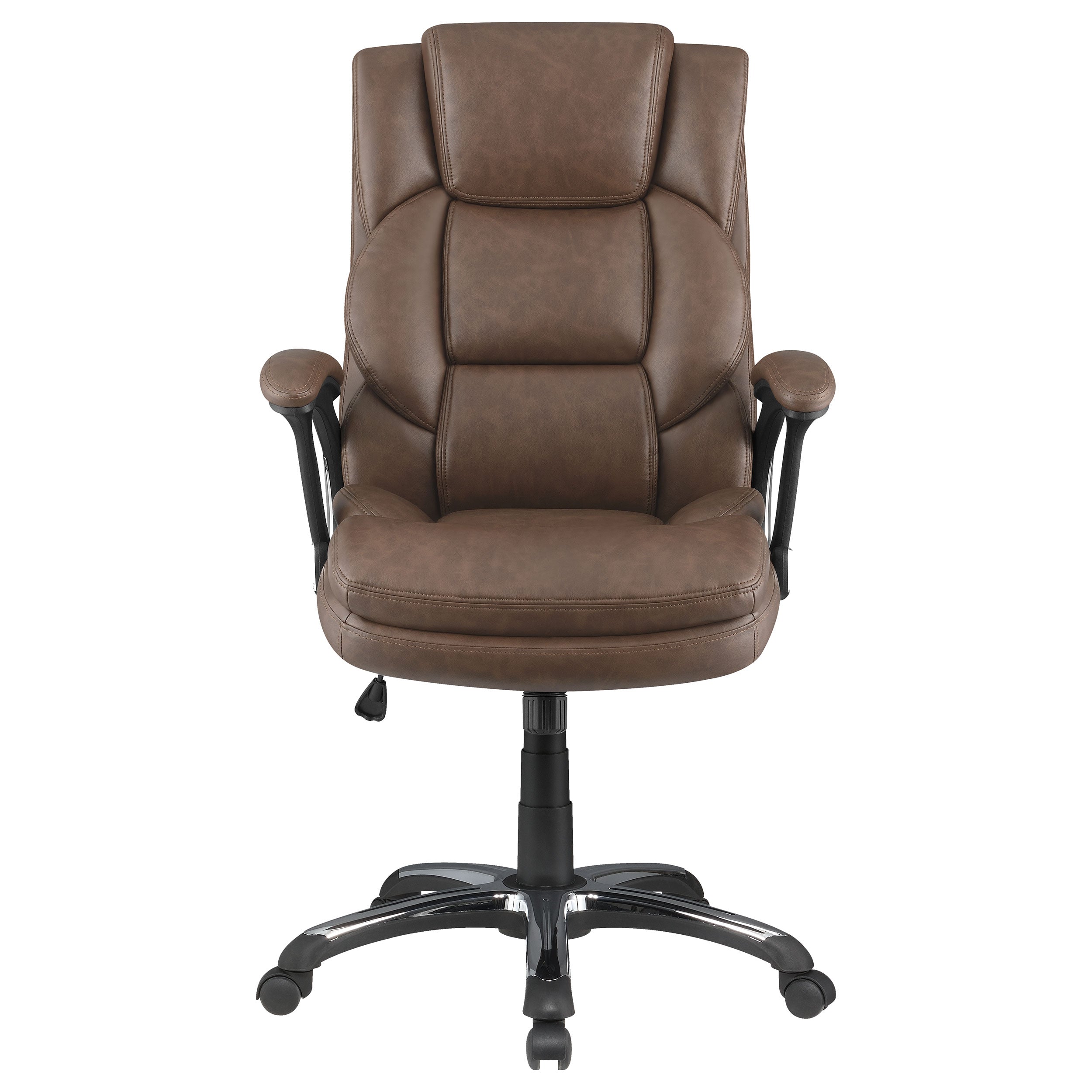 Nerris Adjustable Height Office Chair with Padded Arm Brown and Black