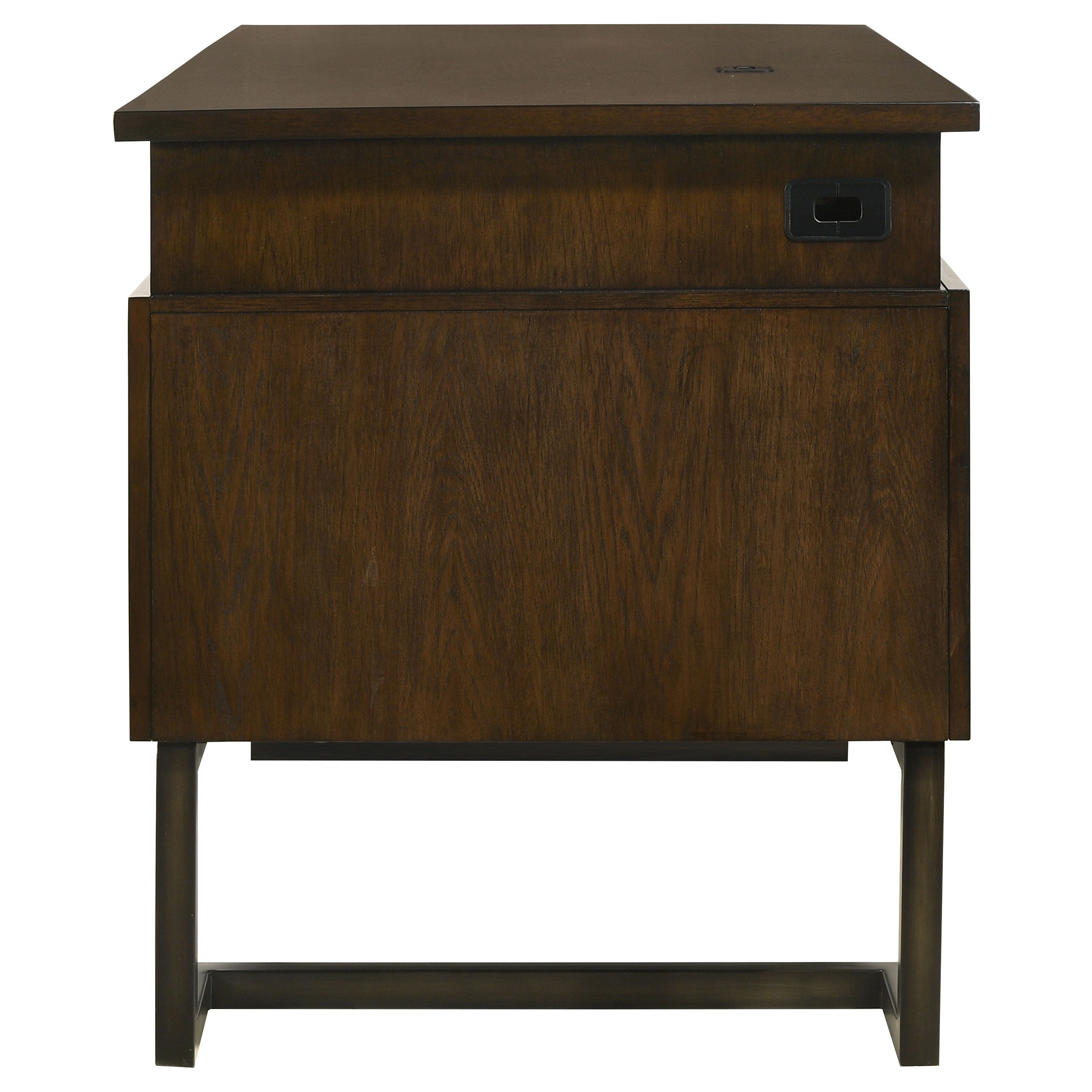 Marshall 6-drawer Executive Desk Dark Walnut and Gunmetal