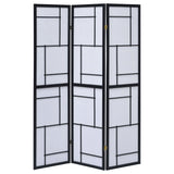 Damis 3-panel Folding Floor Screen Black and White