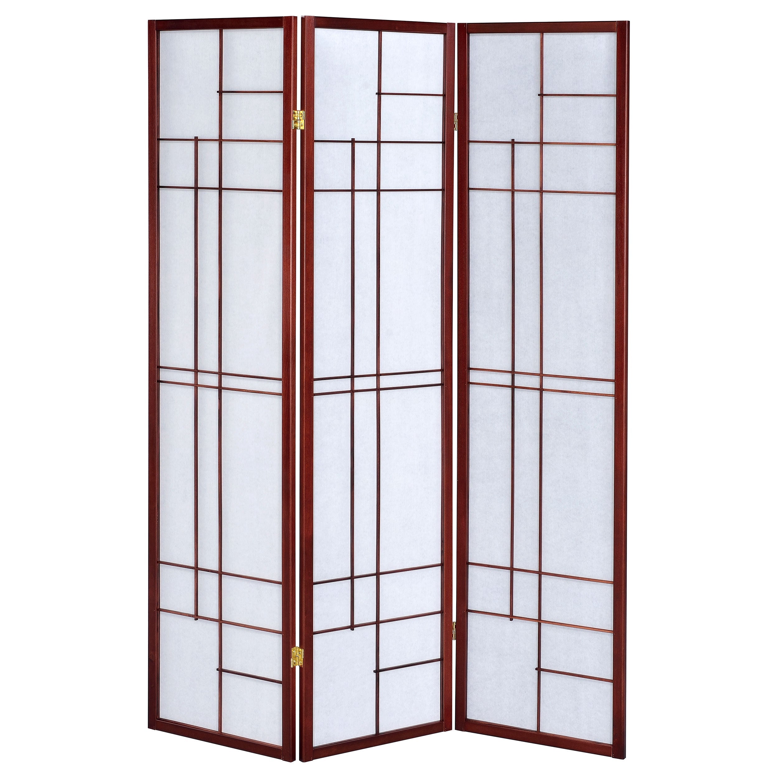 Katerina 3-panel Folding Floor Screen White and Cherry