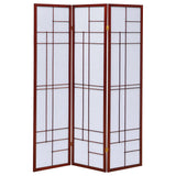 Katerina 3-panel Folding Floor Screen White and Cherry