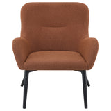 Calvin Upholstered Modern Arm Accent Chair Rust