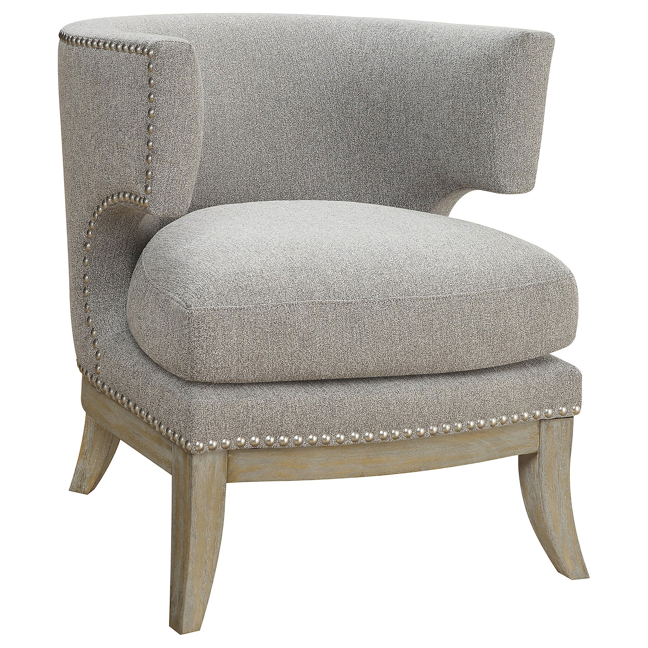 Jordan Dominic Barrel Back Accent Chair White and Weathered Grey