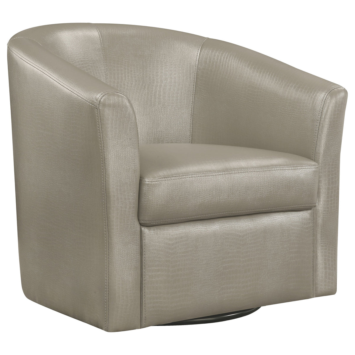 Turner Upholstery Sloped Arm Accent Swivel Chair Champagne