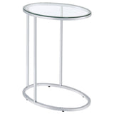 Kyle Oval Snack Table Chrome and Clear