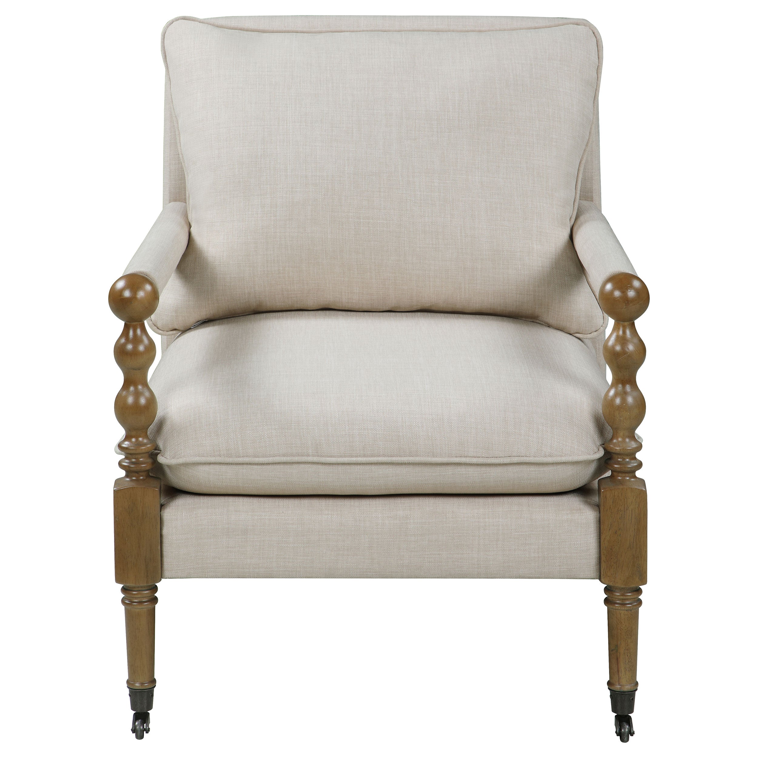 Blanchett Upholstered Accent Chair with Spindle Accent White and Navy