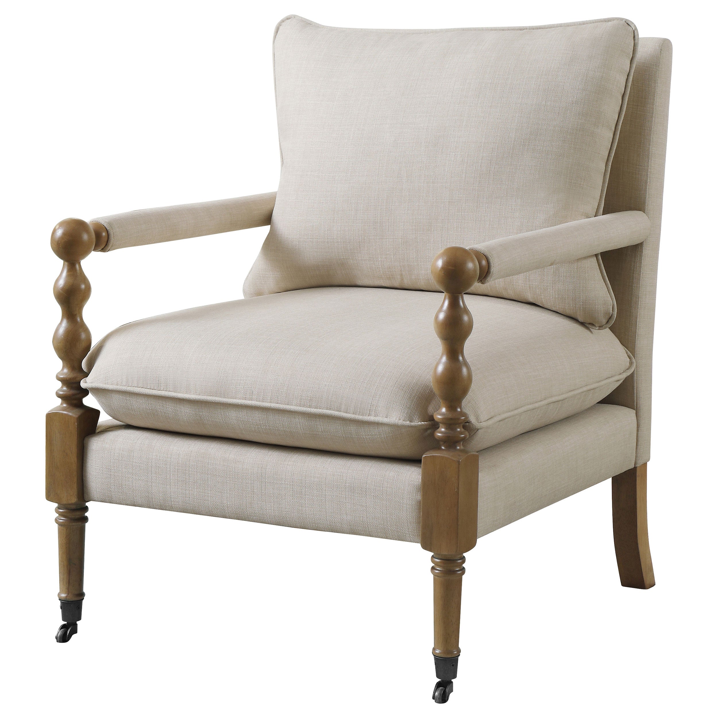 Blanchett Upholstered Accent Chair with Spindle Accent White and Navy