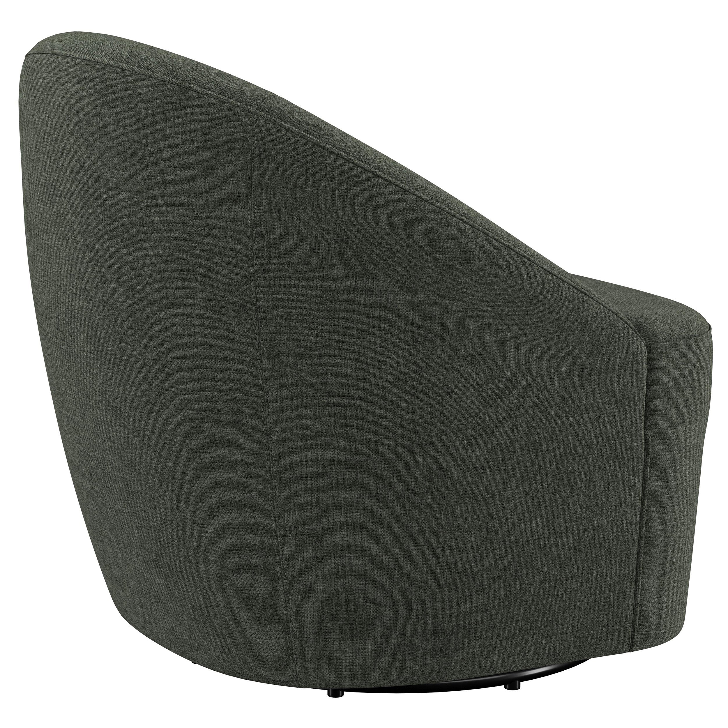 Leon Upholstered Barrel Accent Swivel Chair Hunter Green