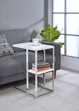 Daisy 1-shelf Accent Table Chrome and White