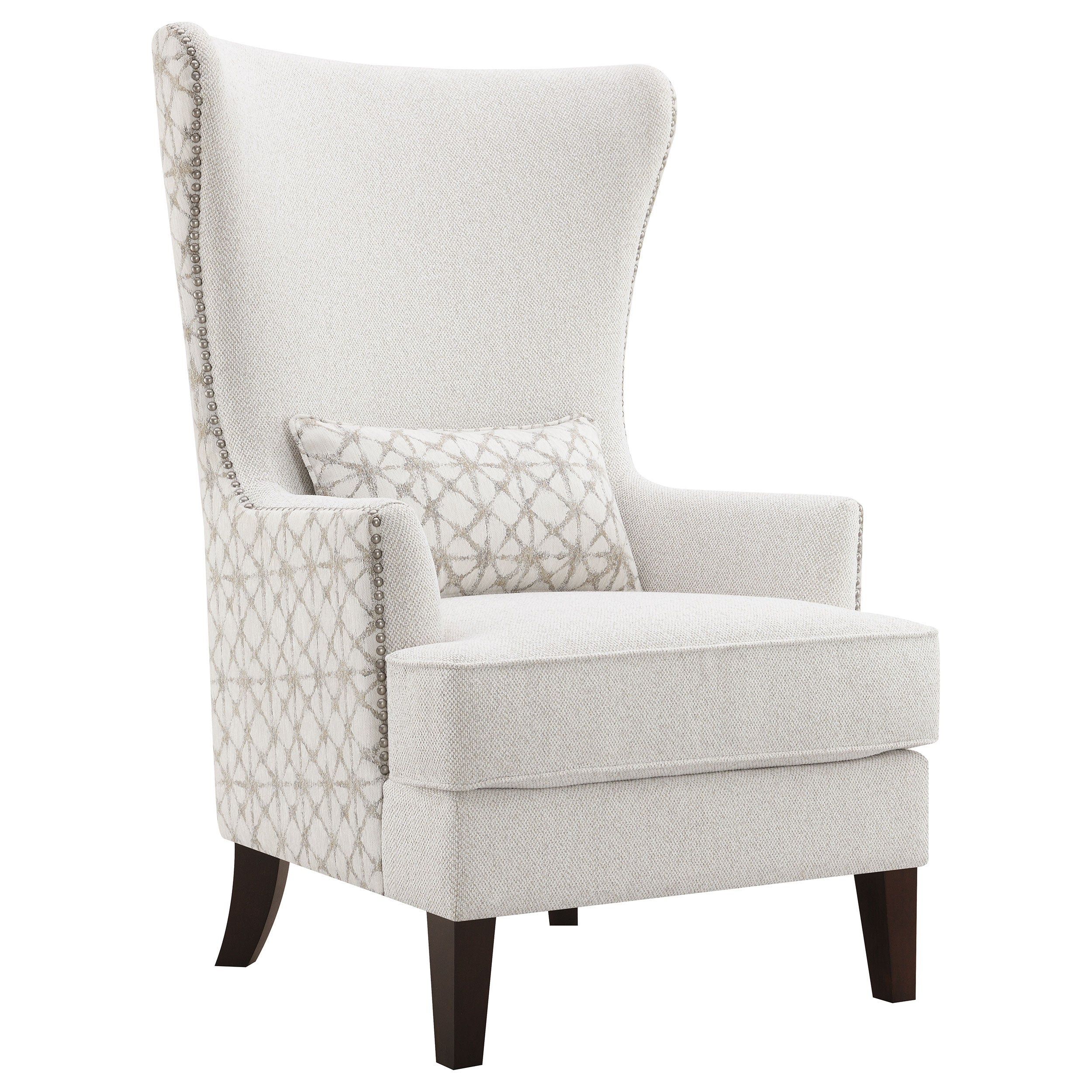 Pippin Curved Arm High Back Accent Chair Cream