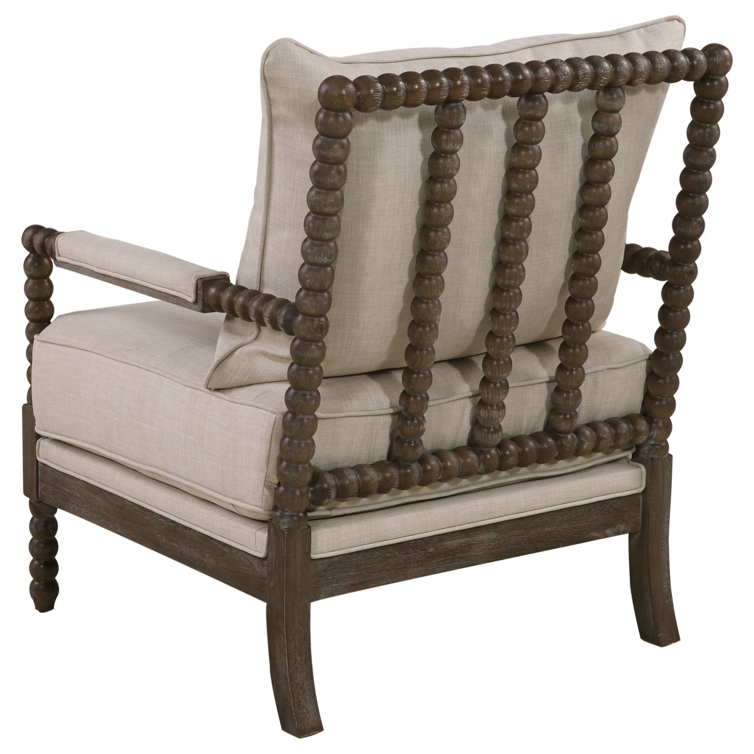 Blanchett Upholstered Accent Chair with Spindle Accent White and Navy