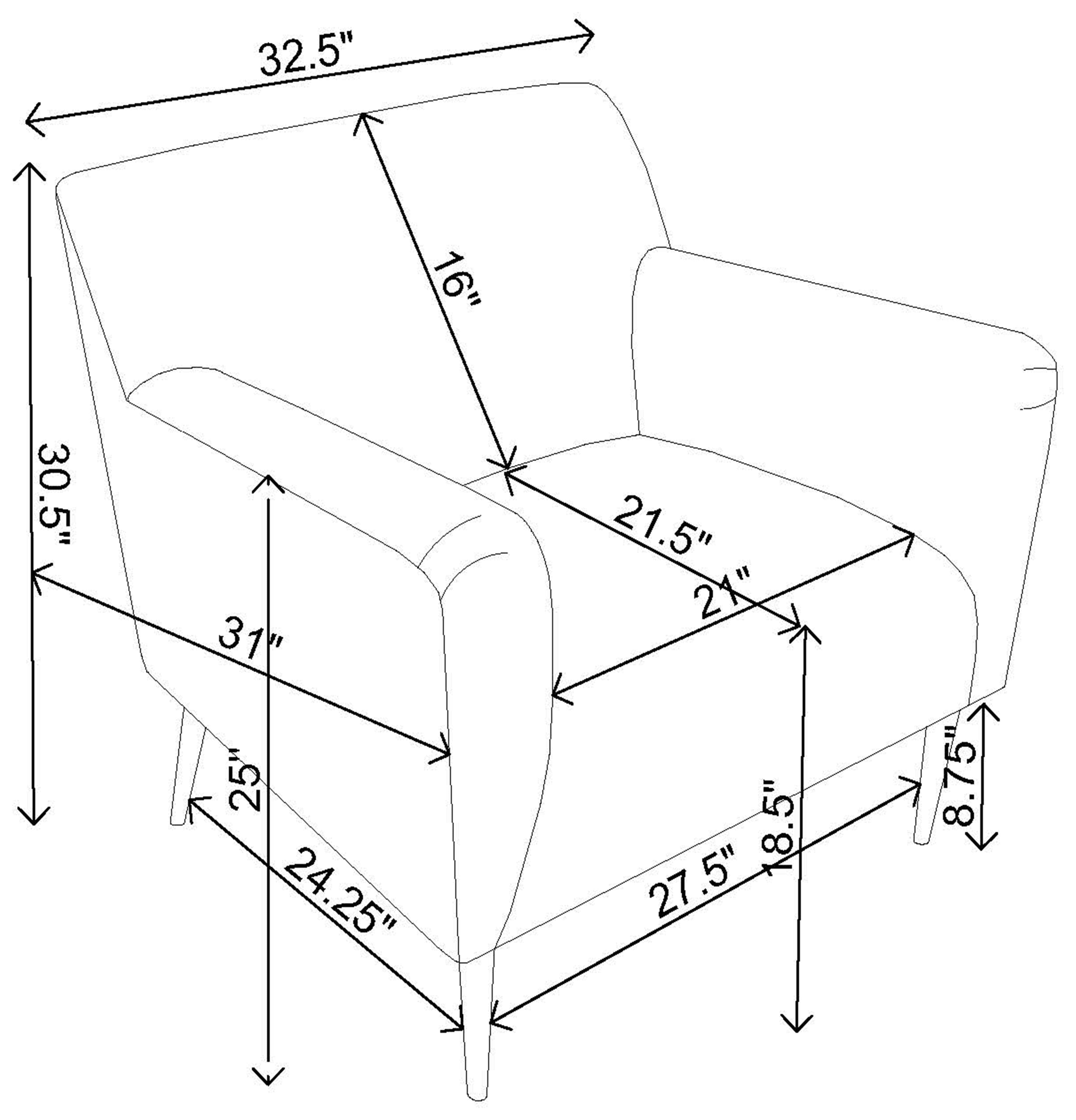 Darlene Upholstered Track Arms Accent Chair Lemon