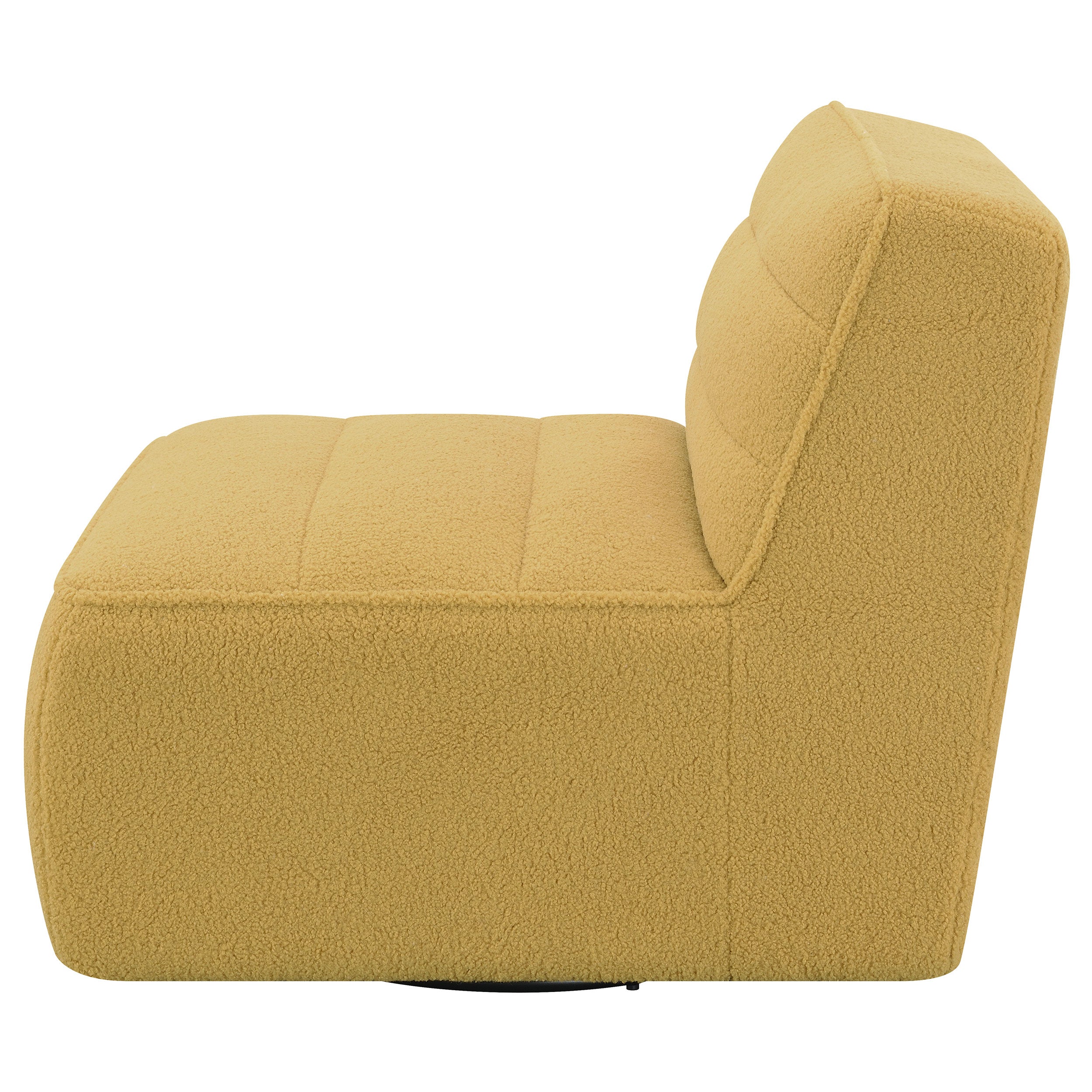 Cobie Upholstered Swivel Armless Chair Mustard