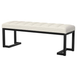 Mesa Boucle Upholstered Tufted Accent Bench Vanilla