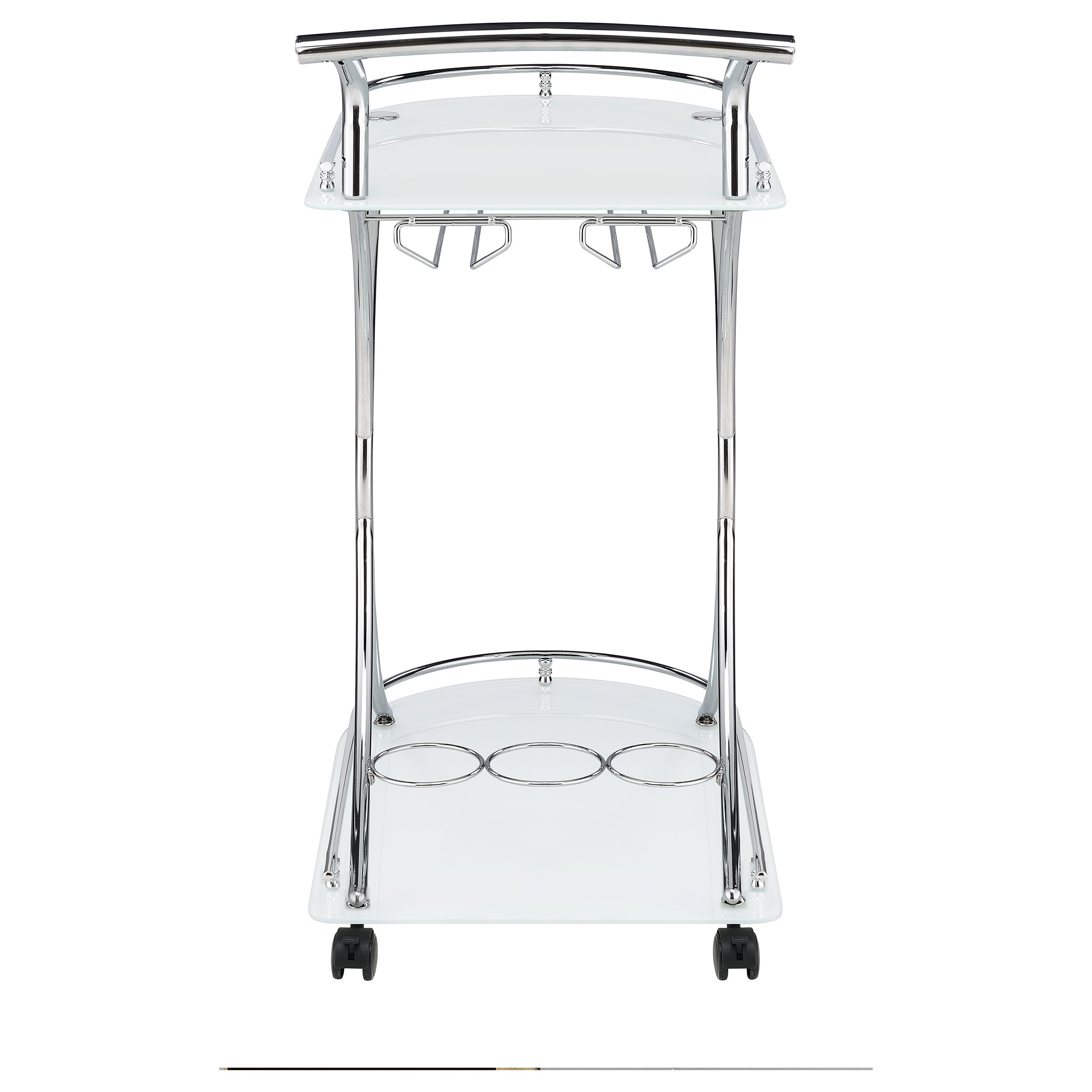 Elfman 2-shelve Serving Cart Chrome and Black