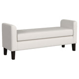 Rex Fabric Upholstered Accent Bench with Armrests Vanilla