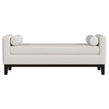 Rosie Upholstered Accent Bench with Armrests Vanilla