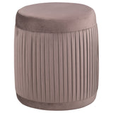 Tovar Round Upholstered Ottoman Mauve