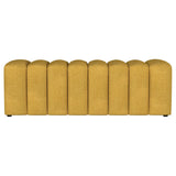 Summer Fabric Upholstered Tufted Accent Bench Mustard Yellow