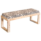 Wilson Upholstered Tufted Bench Taupe and Natural