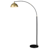 Gloria 74-inch Arched Dome Shade Metal Floor Lamp Black