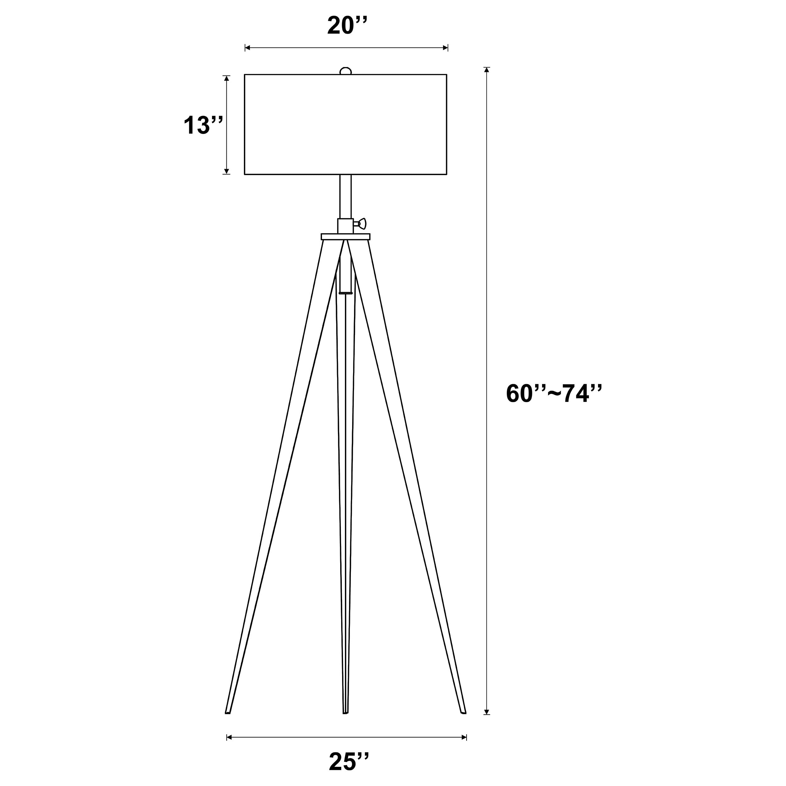 Harrington Tripod Legs Floor Lamp White and Black