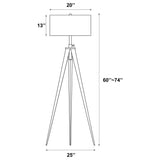 Harrington Tripod Legs Floor Lamp White and Black