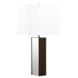 Elena 30-inch Square Tapered Mirrored Table Lamp Brown