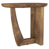 Fletcher Round Solid Mango Wood Accent Side Table Brown