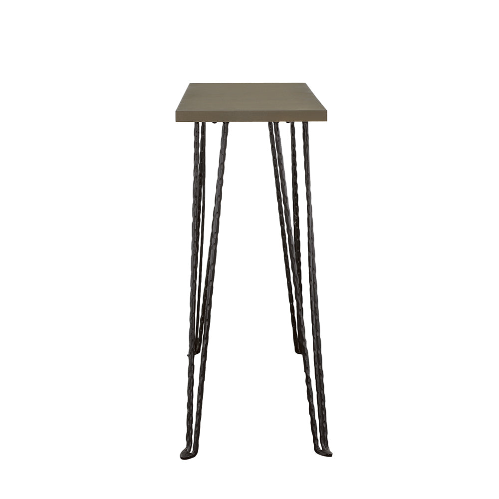 Neville Rectangular Console Table Concrete and Black