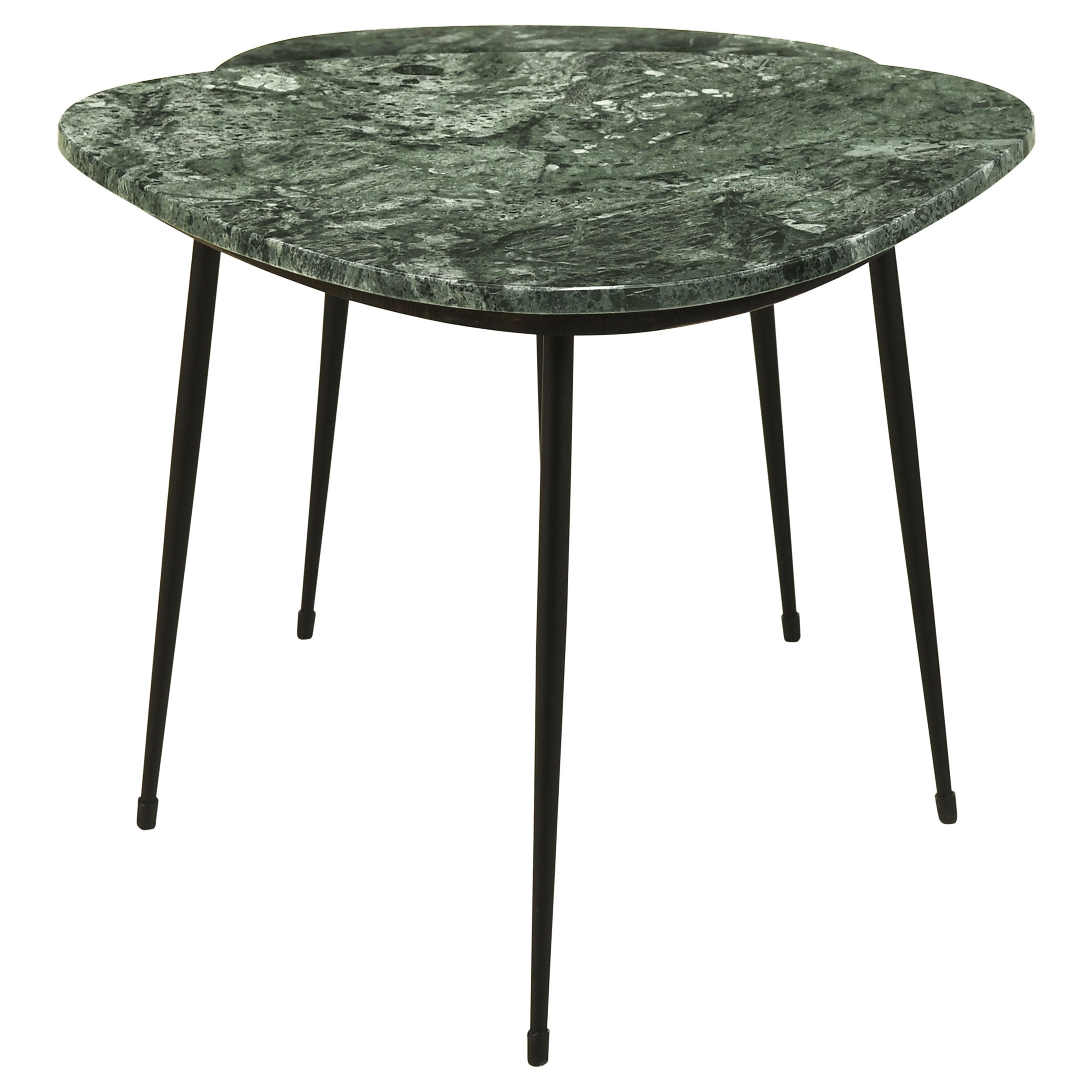 Tobias 2-piece Triangular Marble Top Nesting Table Green and Black