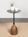 Ophelia Round Marble Top Side Table Black