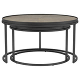 Rodrigo 2-piece Round Nesting Tables Weathered Elm