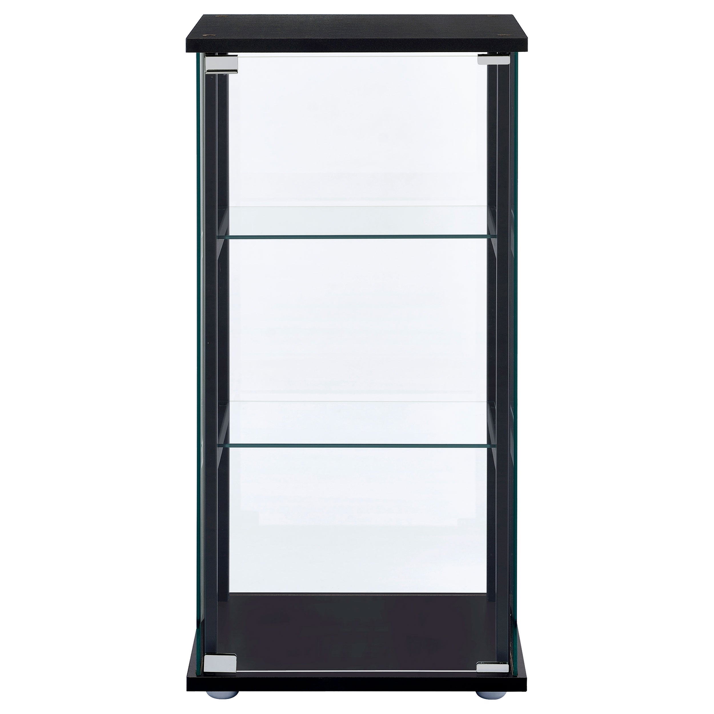 Cyclamen 3-shelf Glass Curio Cabinet Black and Clear