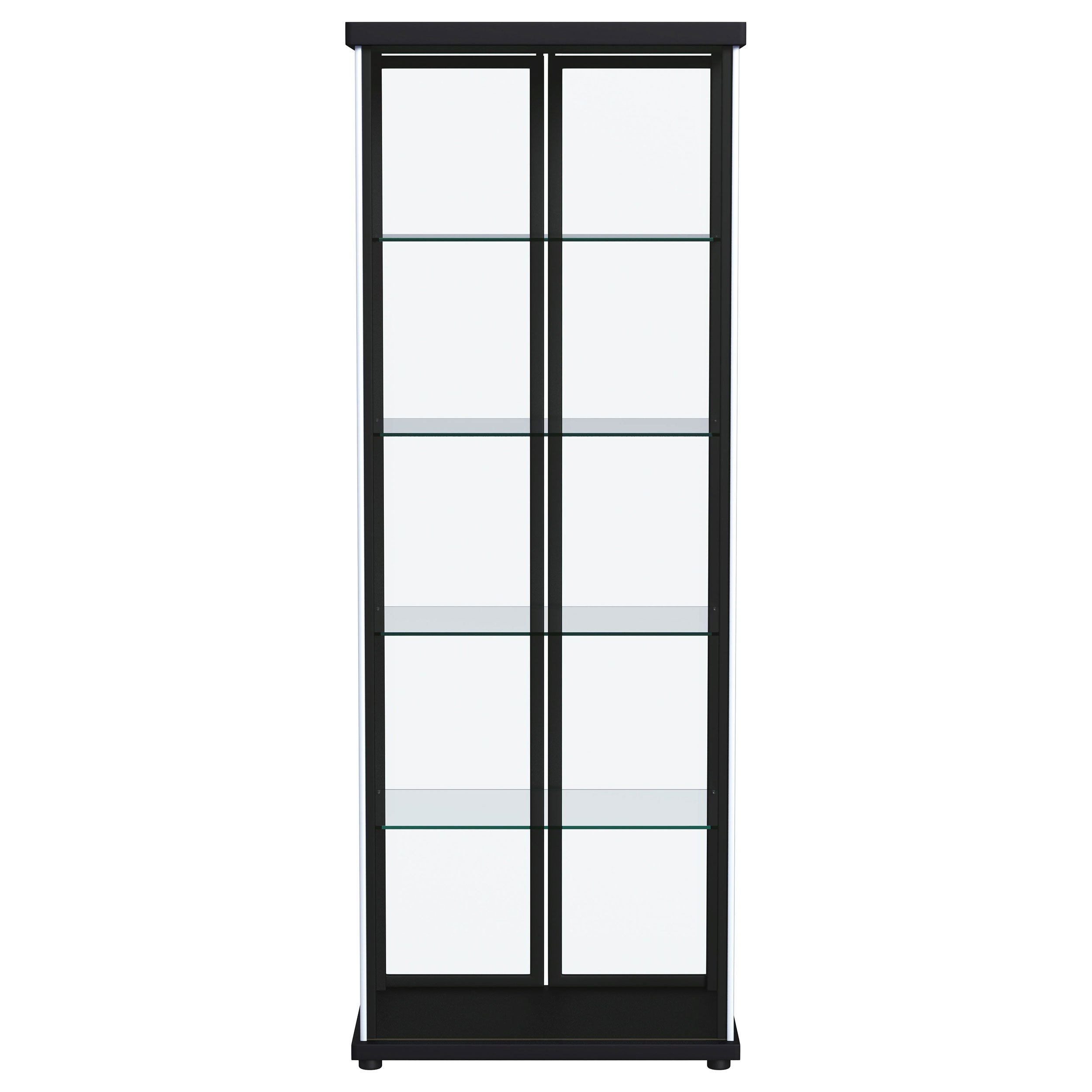 Aero 5-shelf Display Curio Cabinet with LED Lighting Black