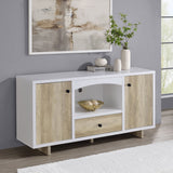 Dalton 2-door Storage Credenza White and Distressed Pine