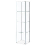 Bellatrix Rectangular 4-shelf Curio Cabinet White and Clear