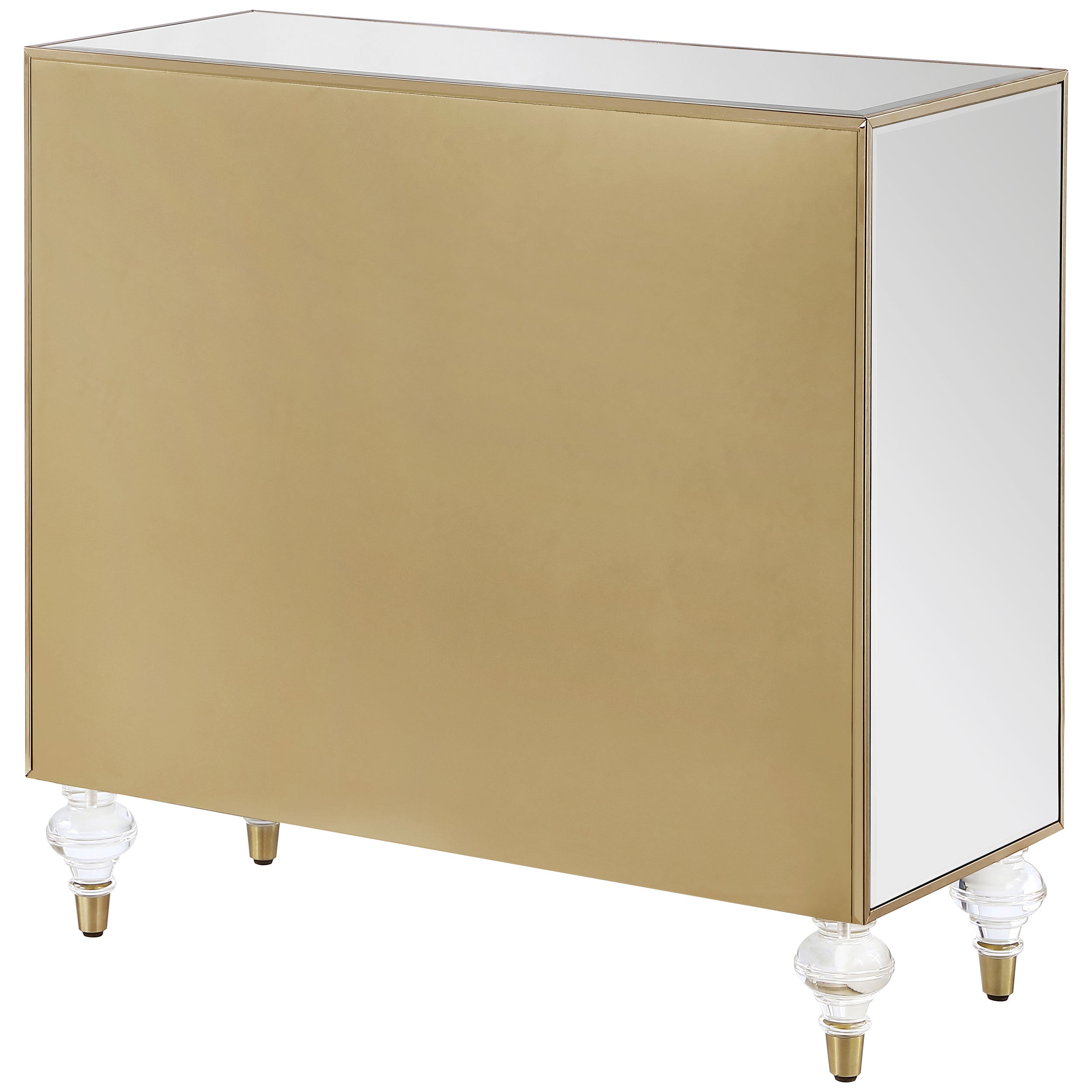 Astilbe 2-door Accent Cabinet Mirror and Champagne