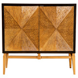 Zira Sunburst 2-door Accent Cabinet Brown and Antique Gold