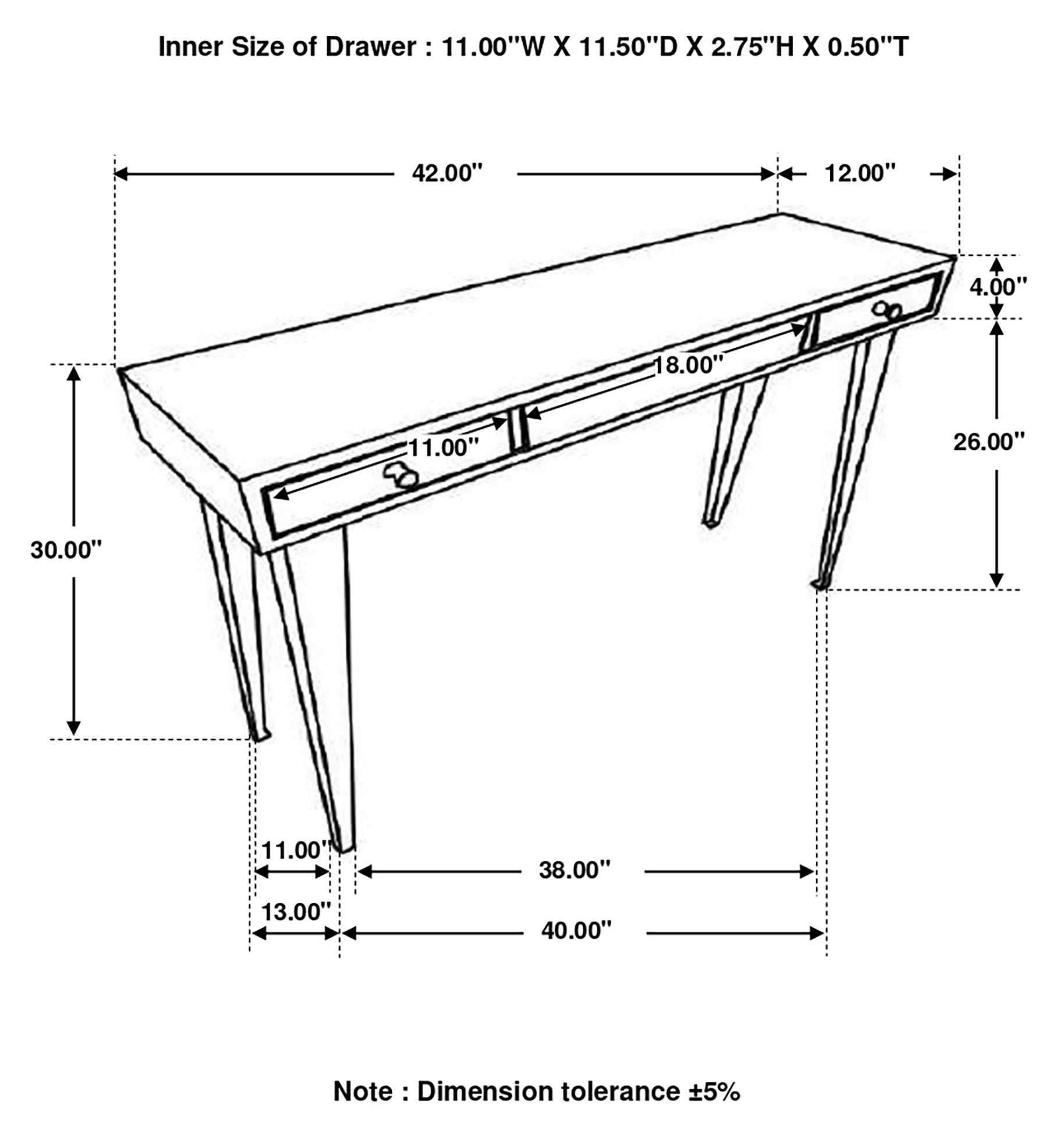 Radcliffe 2-drawer Console Table Dark Brown