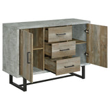 Abelardo 3-drawer Accent Cabinet Weathered Oak and Cement