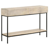 Rubeus 2-drawer Console Table with Open Shelf White Washed