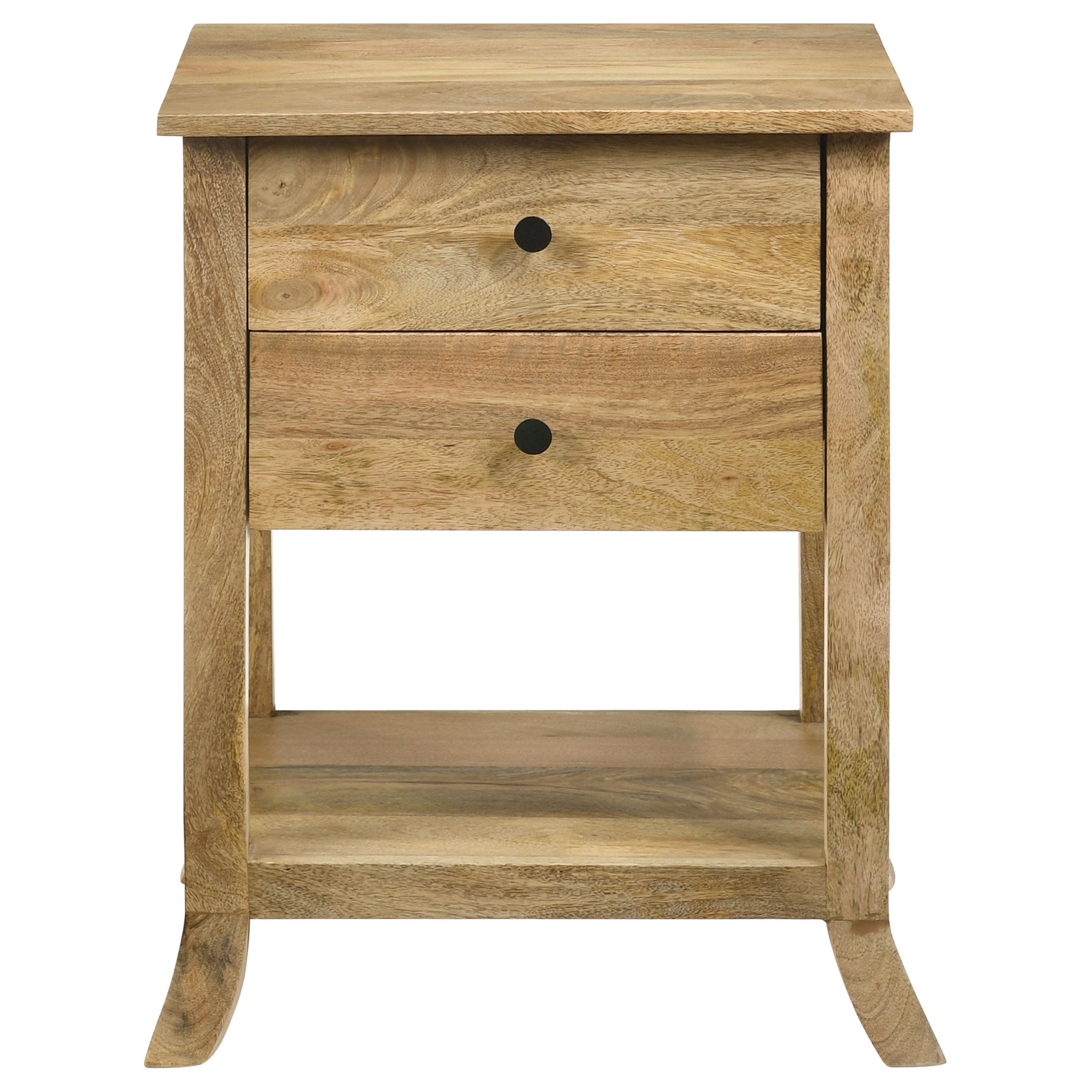 Russo 2-drawer Accent Table with Open Shelf Natural Mango