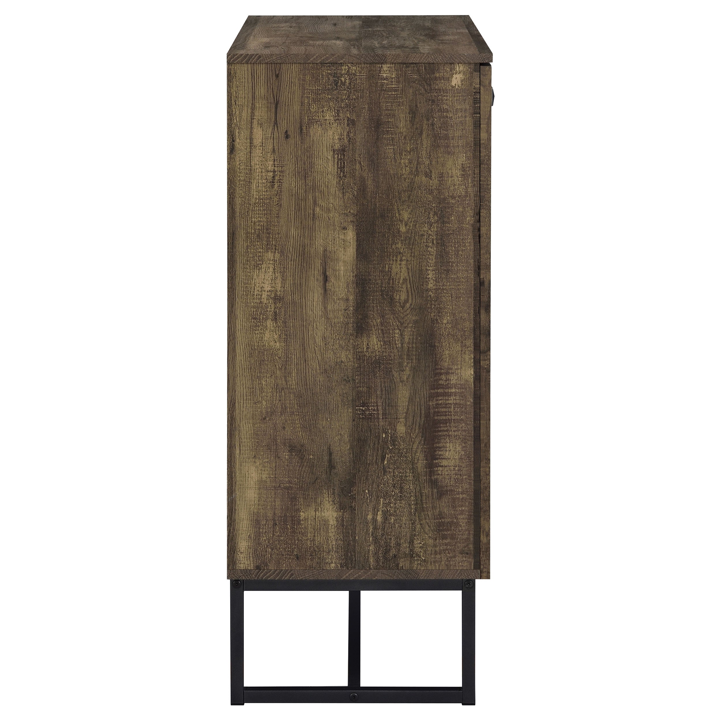 Carolyn 2-door Accent Cabinet Rustic Oak and Gunmetal