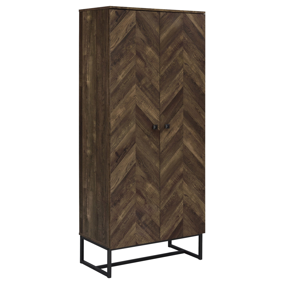 Carolyn 2-door Accent Cabinet Rustic Oak and Gunmetal