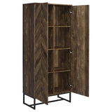 Carolyn 2-door Accent Cabinet Rustic Oak and Gunmetal