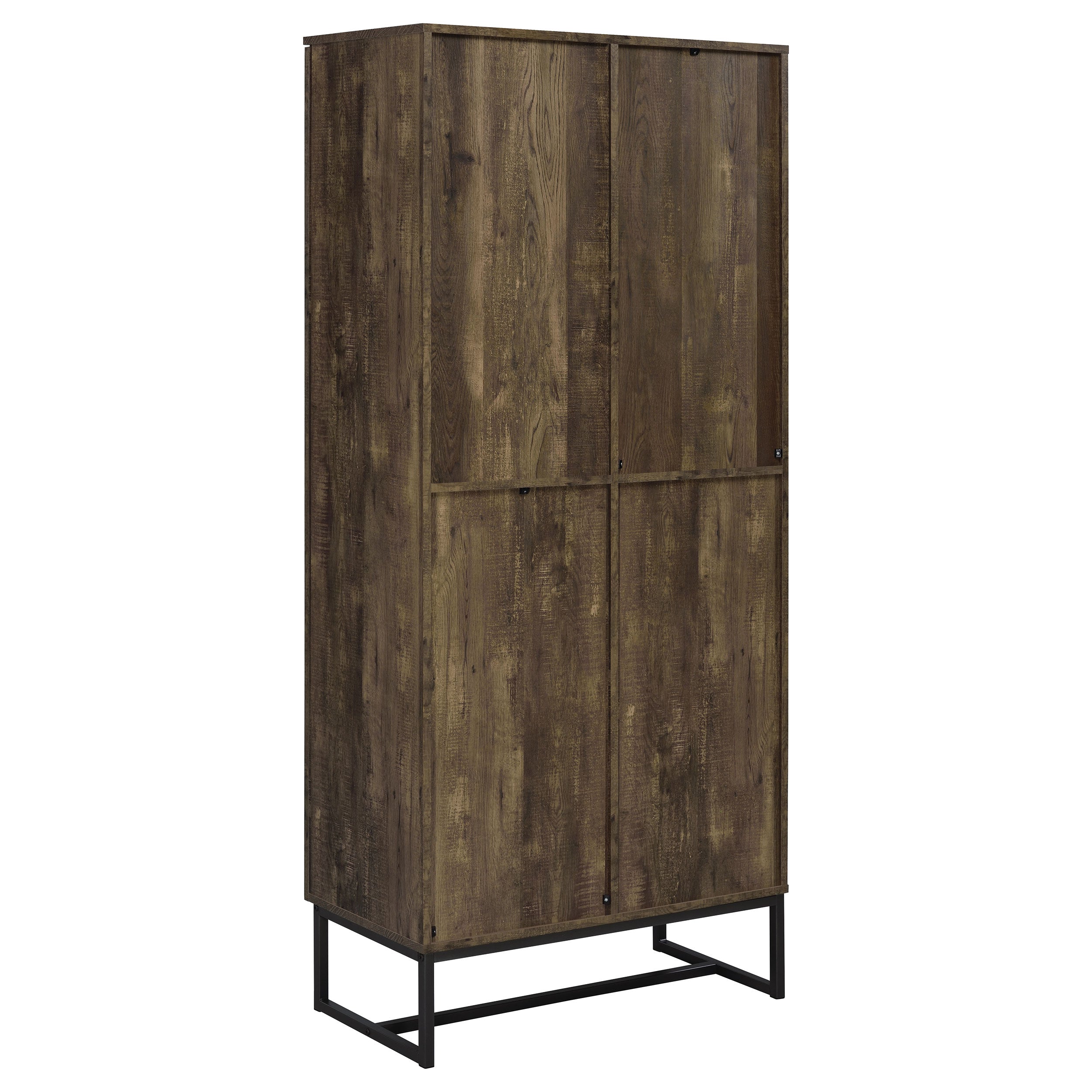 Carolyn 2-door Accent Cabinet Rustic Oak and Gunmetal