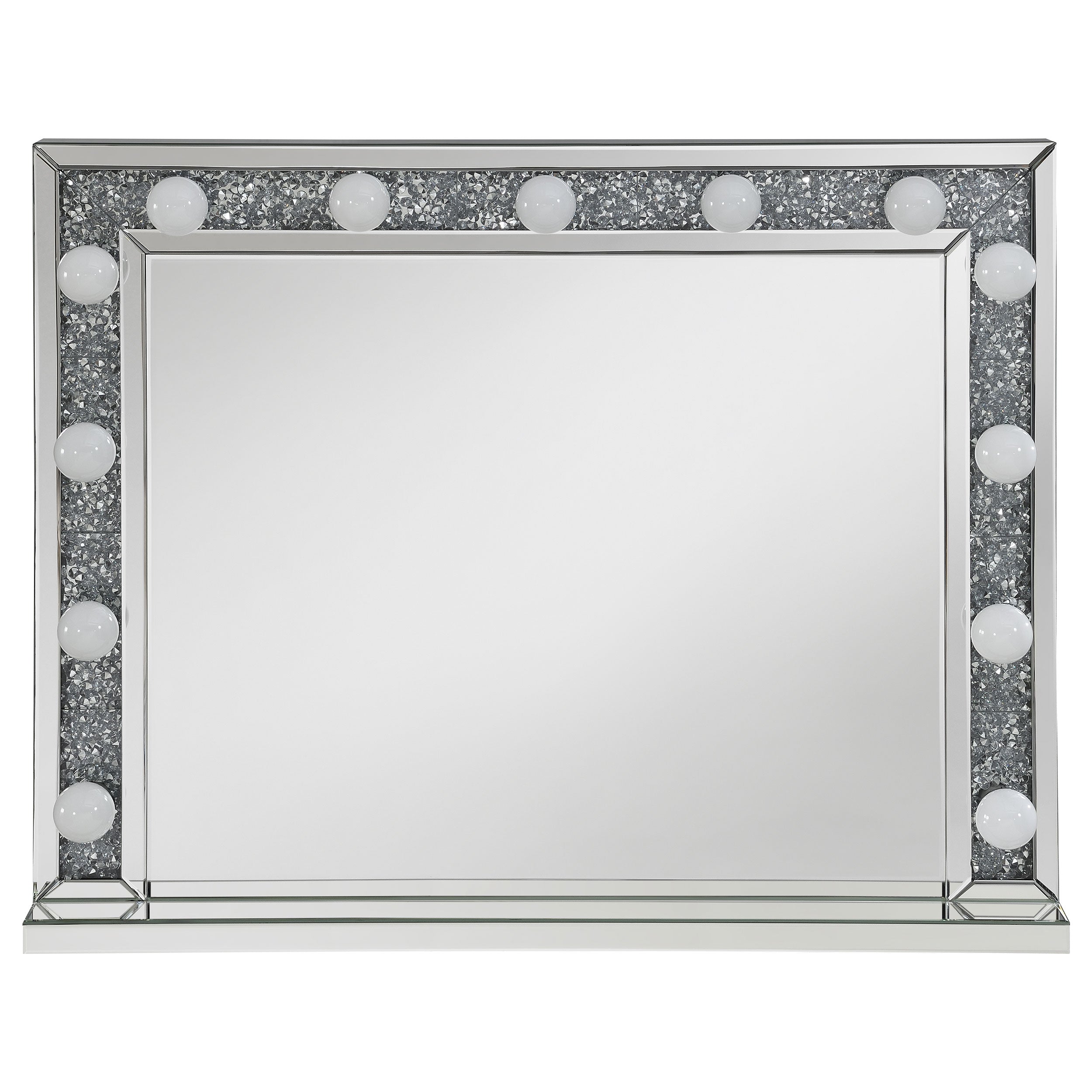 Wilmer Rectangular Table Mirror with Lighting Silver