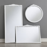 Sylvie French Provincial Round Wall Floor Mirror White