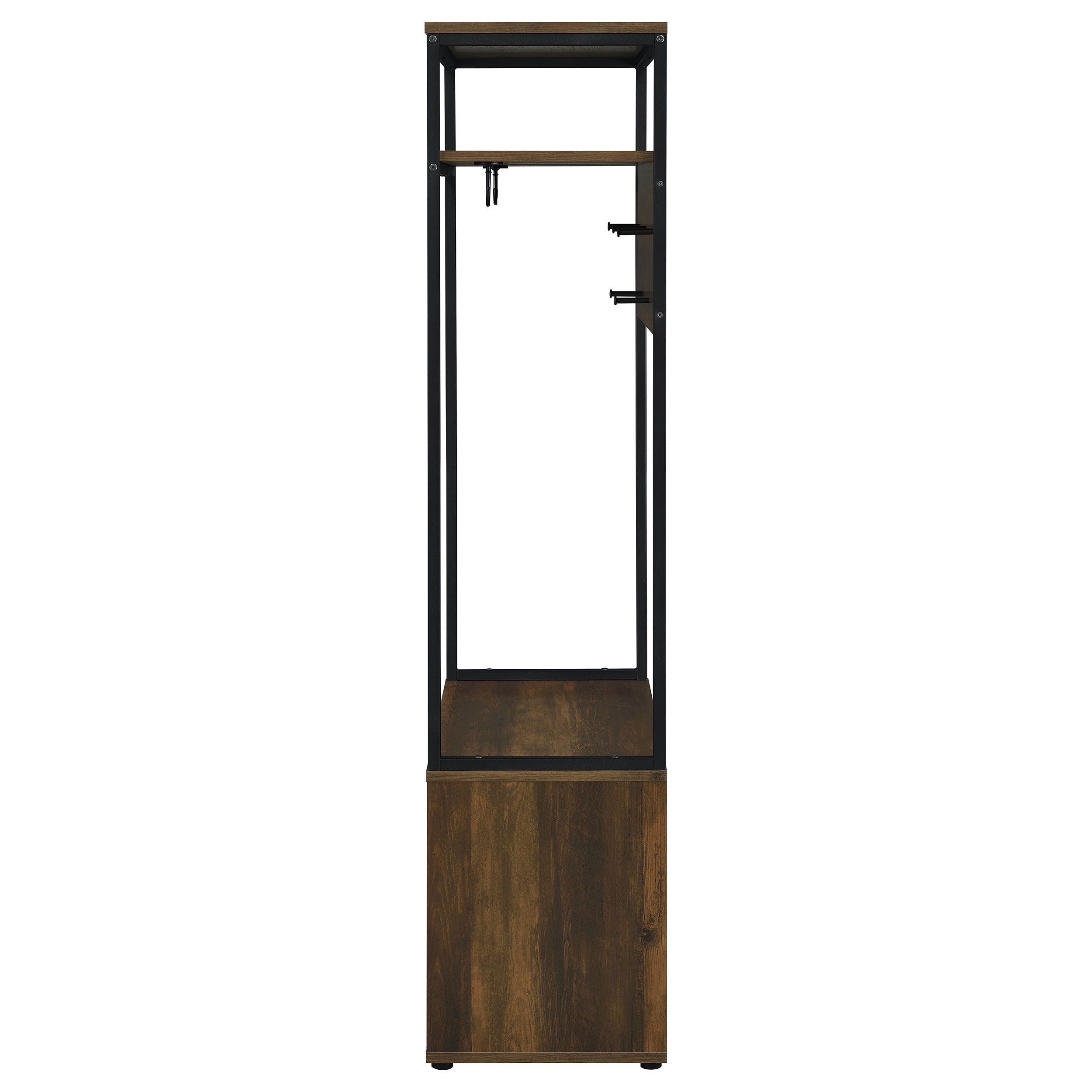 Quincy 2-door Engineered Wood Hall Tree Dark Pine and Black